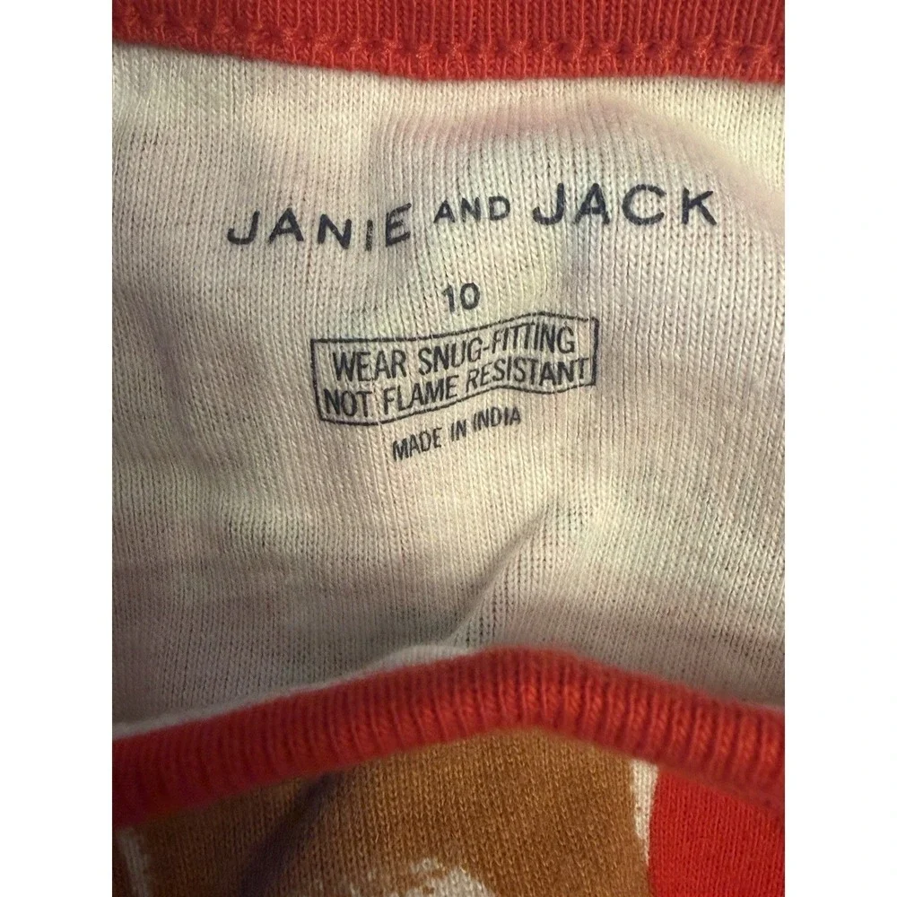 Janie and Jack Christmas Reindeer Pajama Set Wear Snug Size 10  Holiday PJs 2 pc